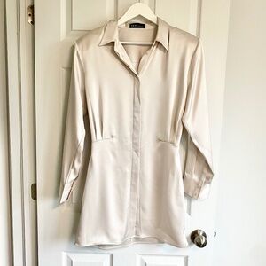 Aritzia Sleuth Button Up Satin Dress, Ten by Babaton